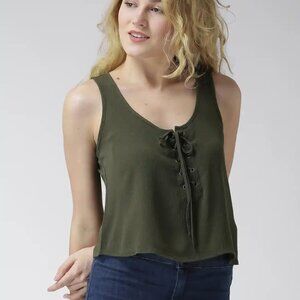 Myntra Forever 21 Sleeveless Blouse Army Green Sz L